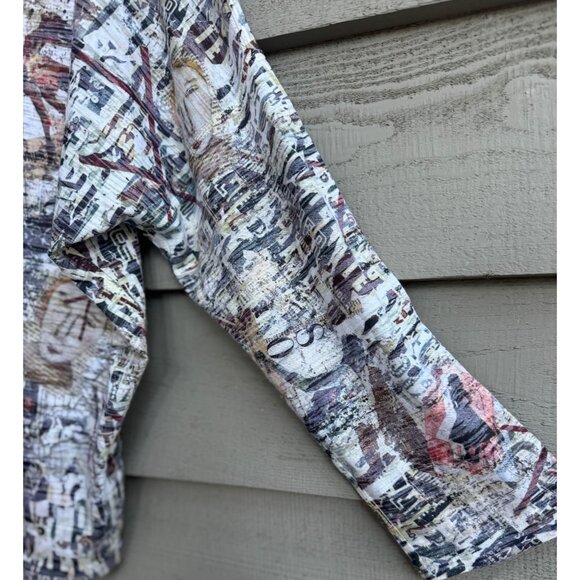 Inoah Made in USA Abstract Art Print Cowl Neck Tunic Top Size M - Picture 8 of 10